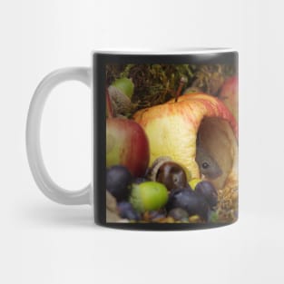 wild house mouse  in a apple Mug